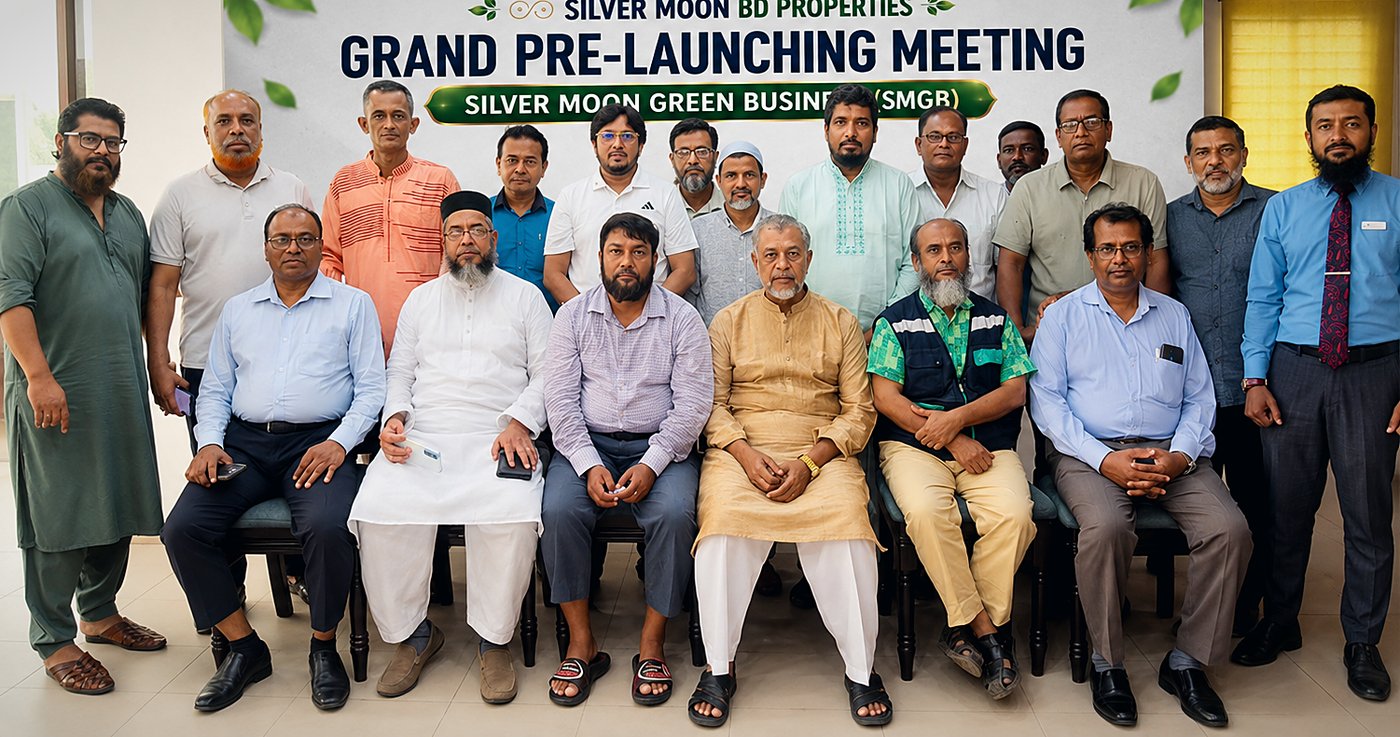 Attendees of the SMGB Grand Pre-Launching Meeting photographed together beneath the event banner